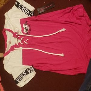 Pink and white No boundaries shirt! NWT!